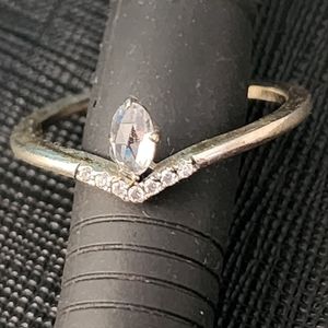 Pandora Classic Wishbone Ring with Marquise CZ accent